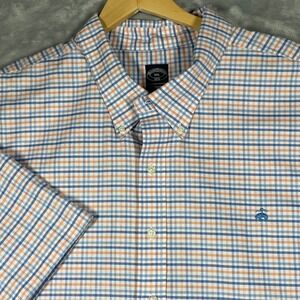 Brooks Brothers 1818 Non Iron Stretch Plaid Short Sleeve Button Down Shirt 5XL